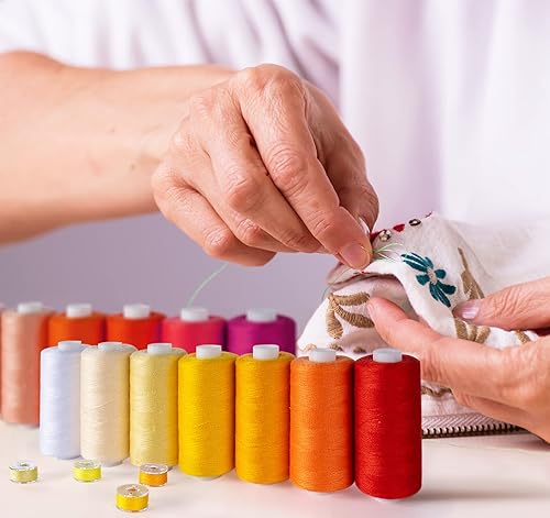 Miniatura 8 de ilauke - Hilo de coser de 36 colores de 700 yardas y un total de 210 piezas de hilo de bobina, bobinas preenrolladas y carretes de hilo por carretes