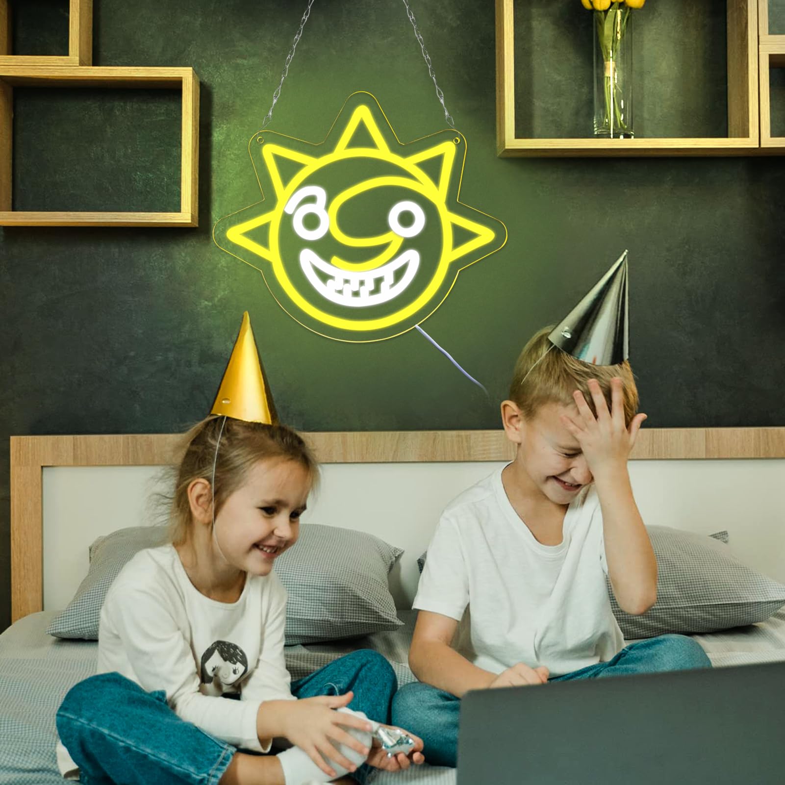 AHlove Five Nights at Freddy's Neon Sign - Sun, 12.2 Inches x 10.3