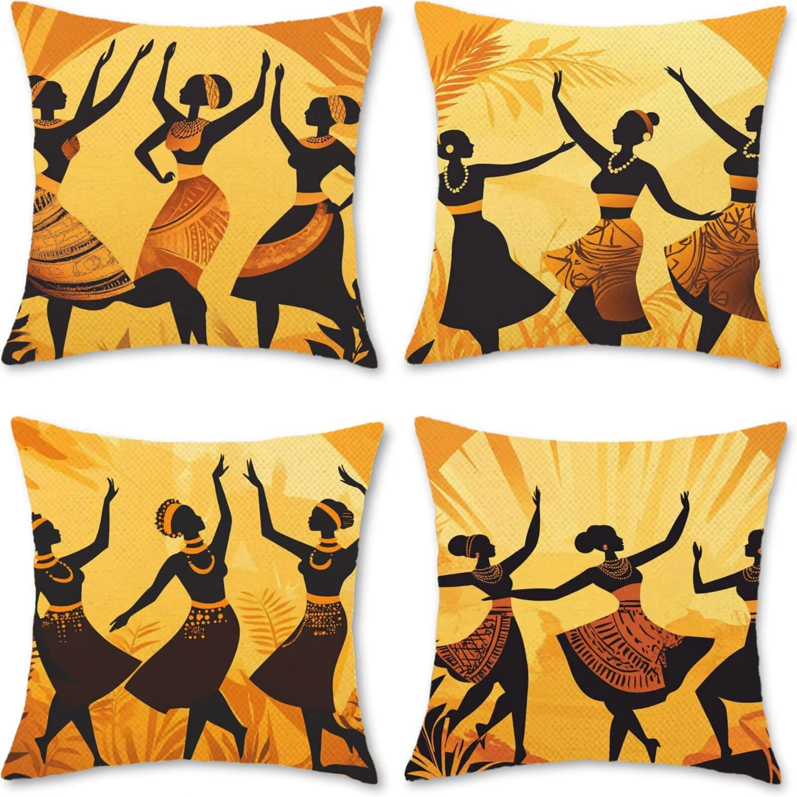 Cuscini Per Divano 60x60cm Set di 4 Cuscini da Esterno Divano Indiani Cuscino Esterno Decorativo in Piazza Estate Lino Impermeabile Cuscino Outdoor Pillowcase, Decorazione Del Giardino Pianta N-4