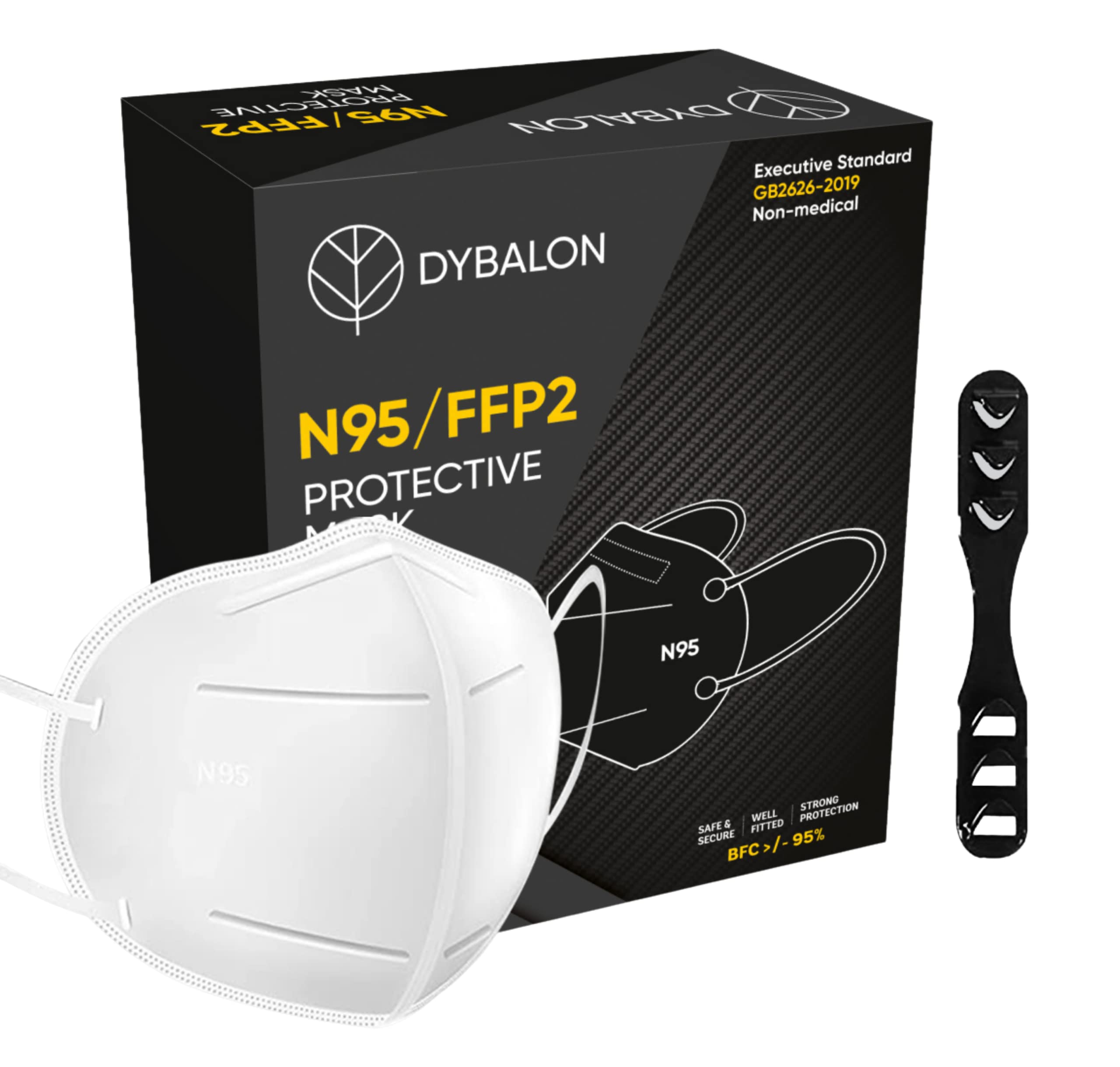 DYBALON N95 Mask for Men & Women - Approved by Bureau of Indian Standards and ISO Standards (With Head Mask Extender) (White) (Pack of 50) (B09SZ9DYH9) Amazon Price History, Amazon Price Tracker