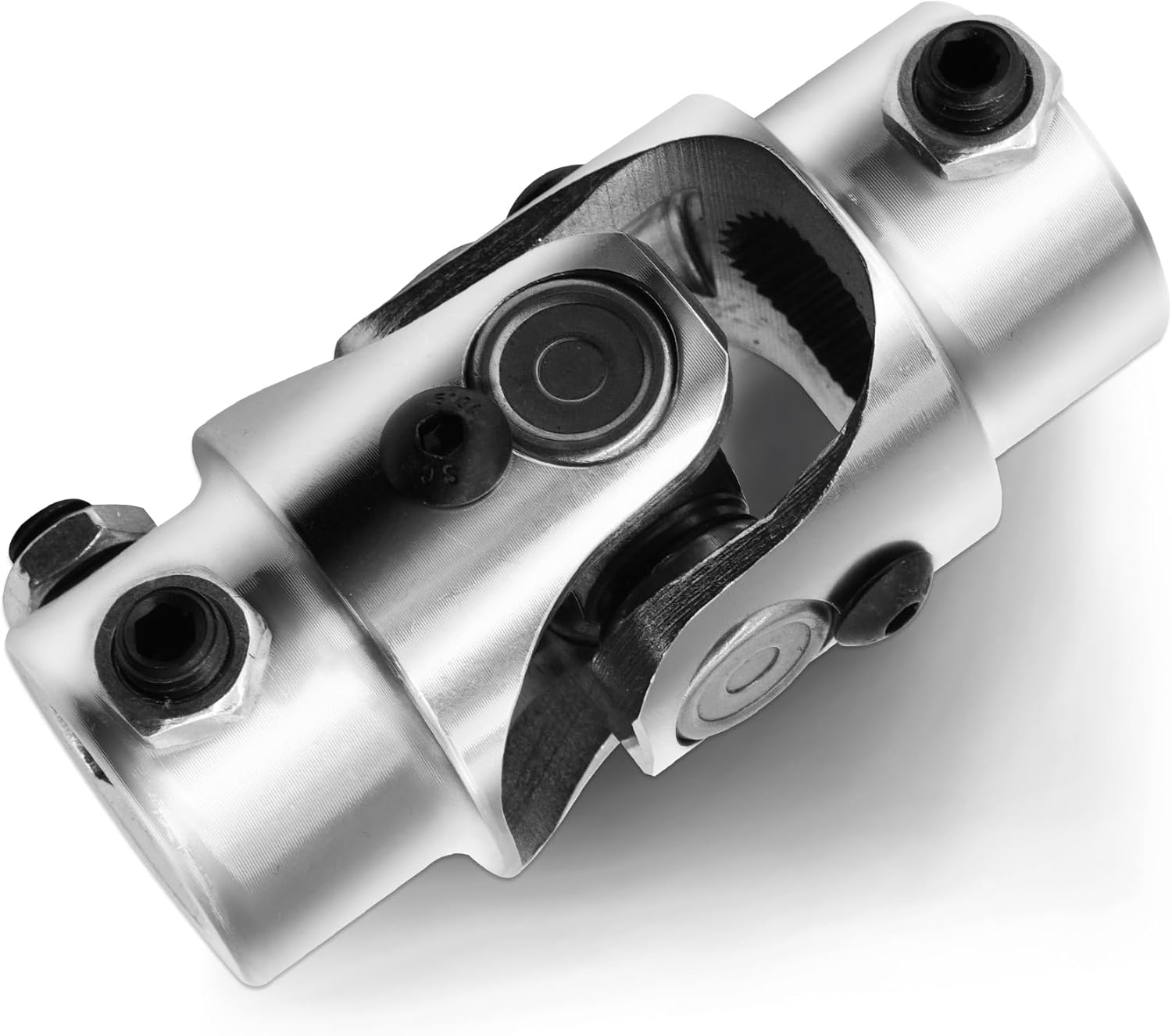 13/16"-36 Spline X 3/4" DD Black Steering Universal Joint Single U Joint Shaft,Total Length: 83mm (3-1/4")