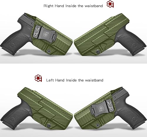 Miniatura 5 de Amberide IWB & OWB KYDEX Holster Fit Pistola CZ P-10 C, cintura interior oculta de transporte, inclinación ajustable y retención 'Posi-Click',