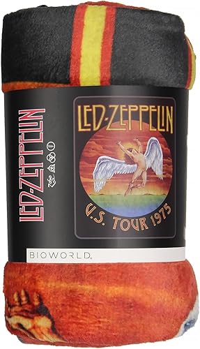 Miniatura 3 de Bioworld Manta Led Zeppelin Icarus Angel U.S Tour 1975 Music Band de felpa suave y mullida