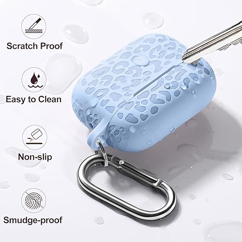 Vista 103 de Funda para Airpods de 2ª y 1ª, silicona suave, leopardo, compatible con Apple AirPods de 2ª/1ª generación de carga con llavero, a prueba de golpes