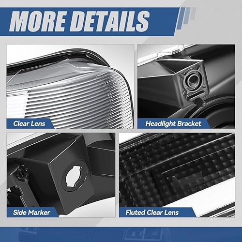 Miniatura 6 de Auto Dynasty Switchback - Juego de 4 faros delanteros compuestos U-LED DRL y lámparas de parachoques compatibles con Chevy Express GMC Savana