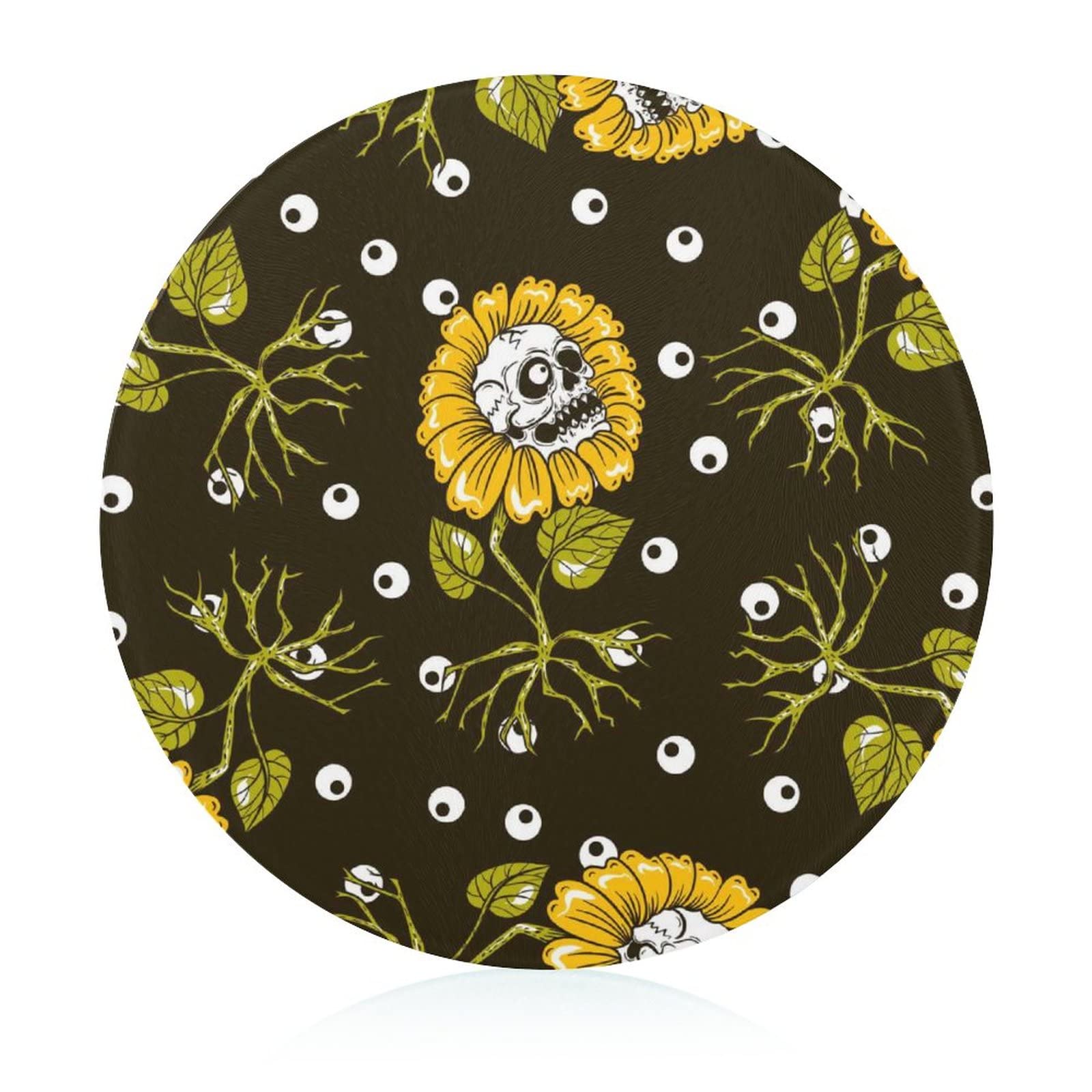 Planche en verre trempé Tournesols pour apéritifs et cuisine 20 cm