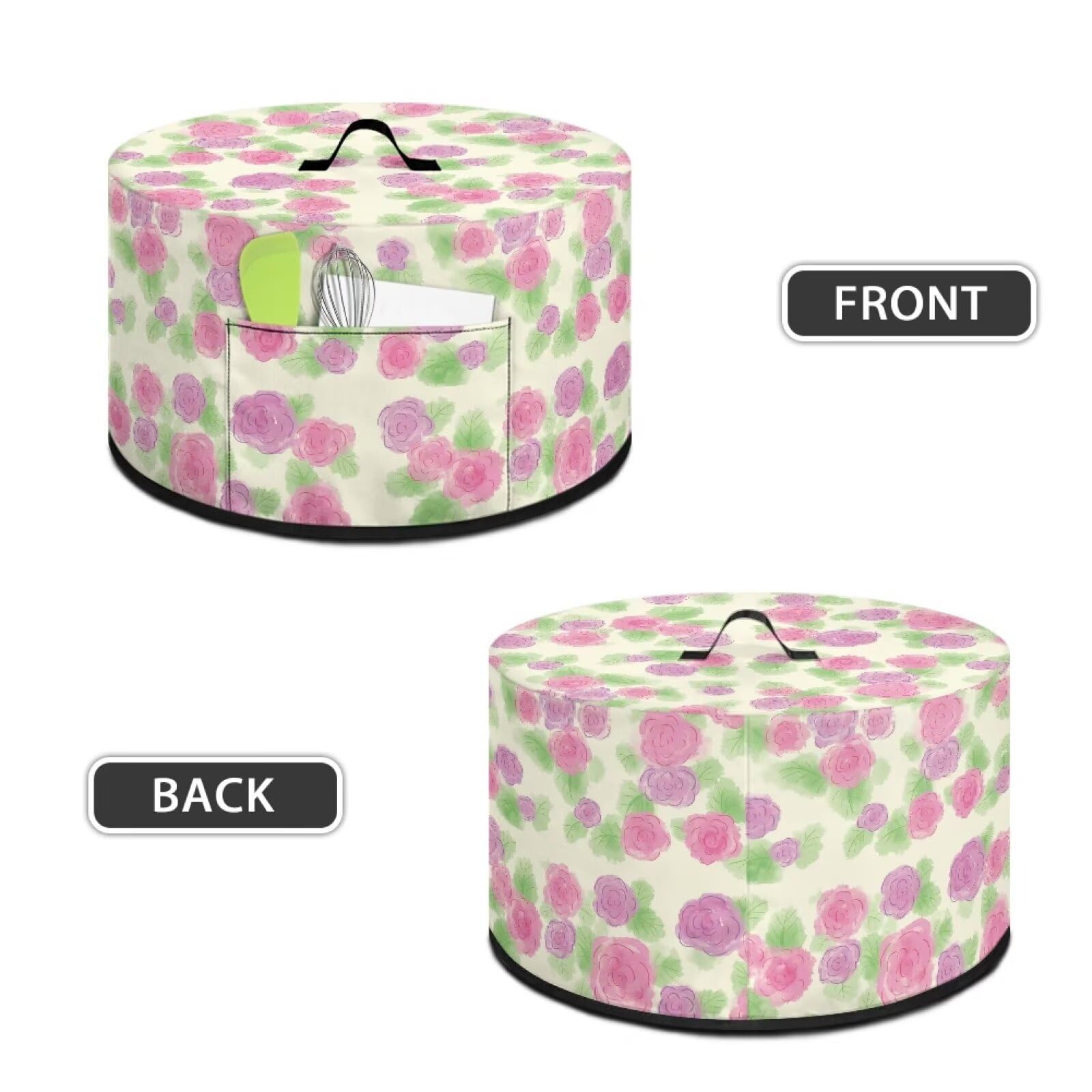 Freewander Slow Cooker Cover Stain Resistant Dustproof Kitchen Appliance Covers Fits for Most 6-8 Quart Slow Cooker, Kitchen Accessories Pink Purple Rose