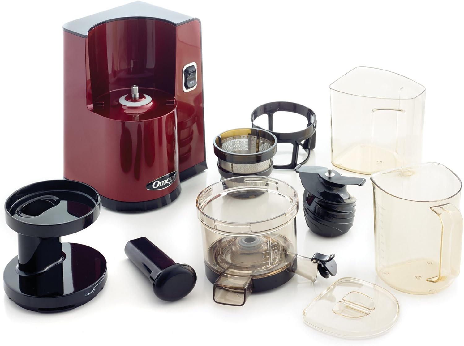 Buу 1 gеt 1 🔥 Omega Juicer Vertical Slow Masticating Juice Extractor 43 RPM Compact Design with Automatic Pulp Ejection, 150-Watt, Red
