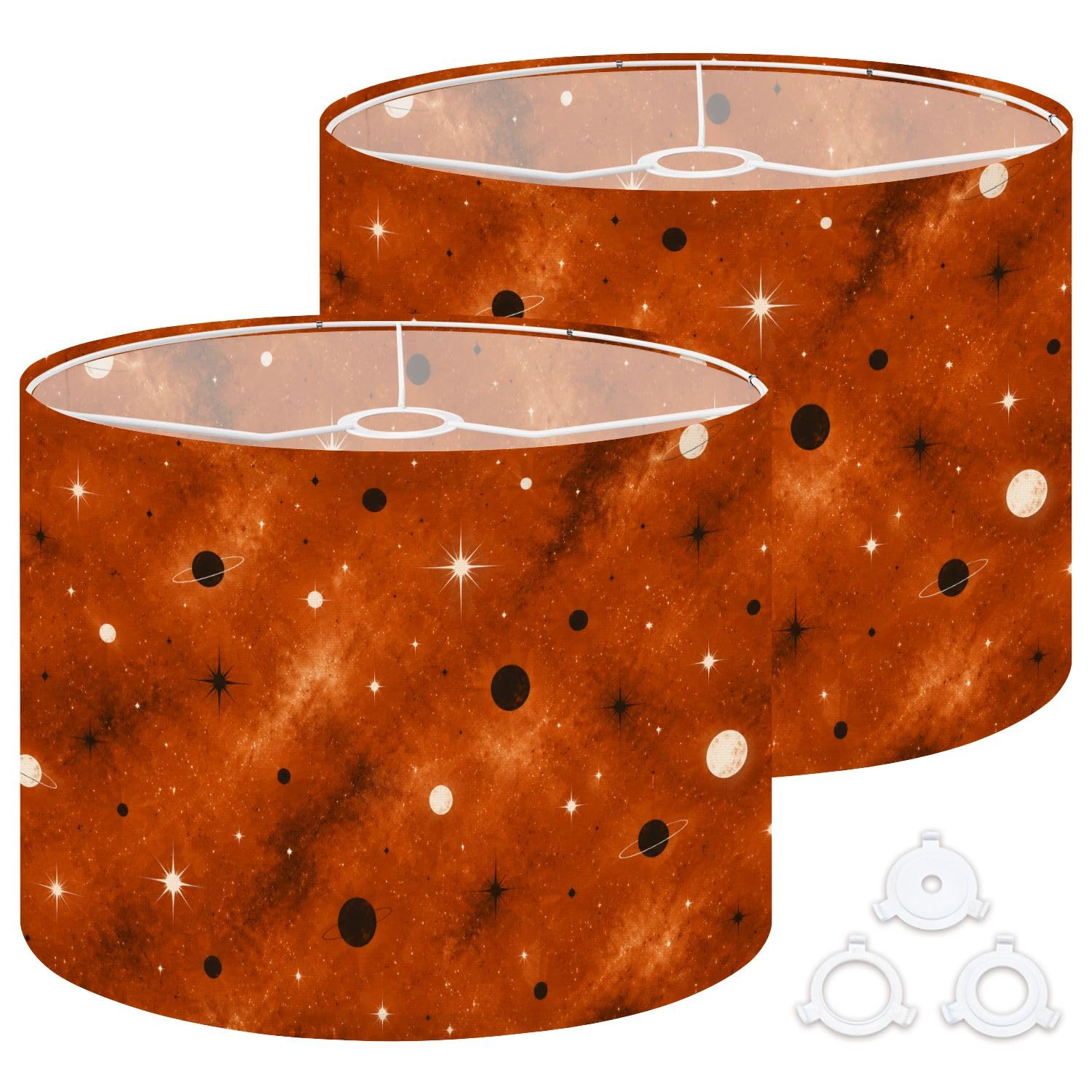 Deruinvaio Multi3 2Pcs 13In Lampshade Lamp Shade Seamless Outer Space Planets For Ceiling Light, Table Lamp Floor Lamp Easy Assembly Replacement Light Shade