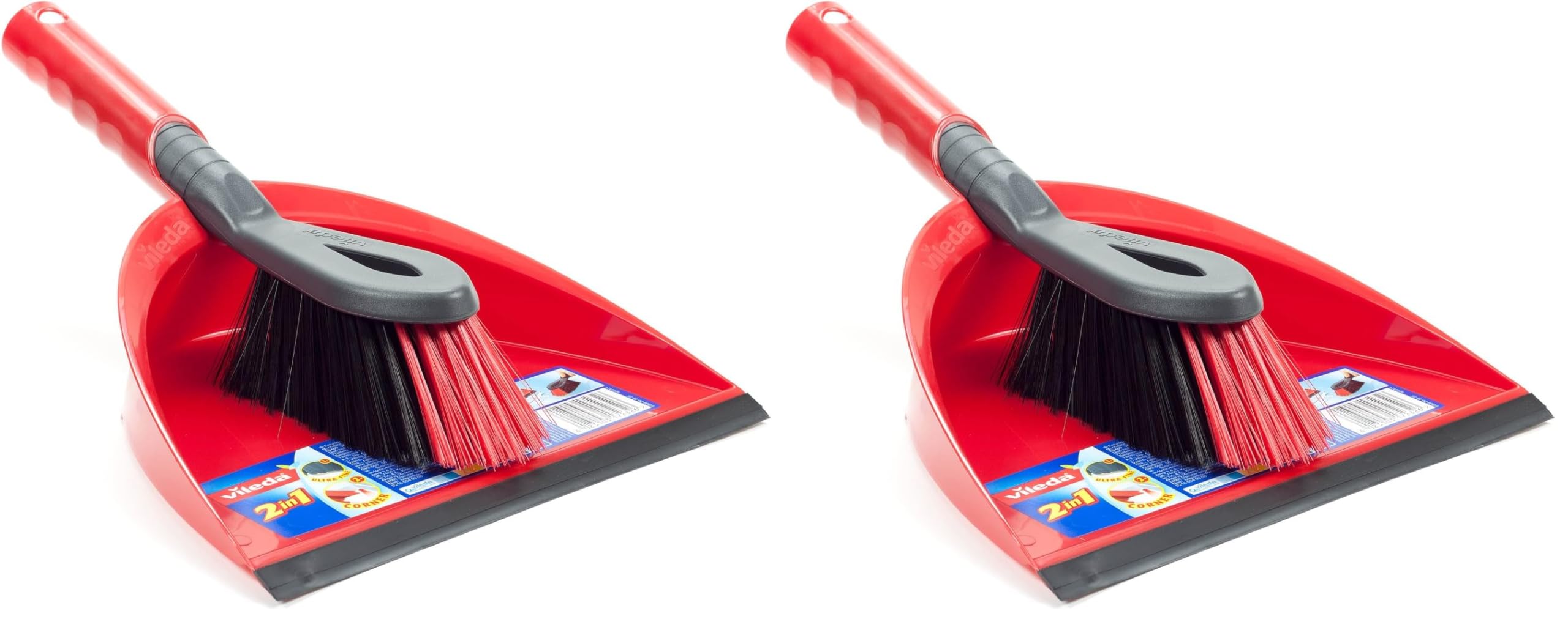 Vileda Dust Pan & Brush Set - 2in1 Brush and Pan Set with Durable Bristles & Easy to Sweep Rubber Blade - Ergonomic Handle and Clip to Combine for Easy Storage — view 9