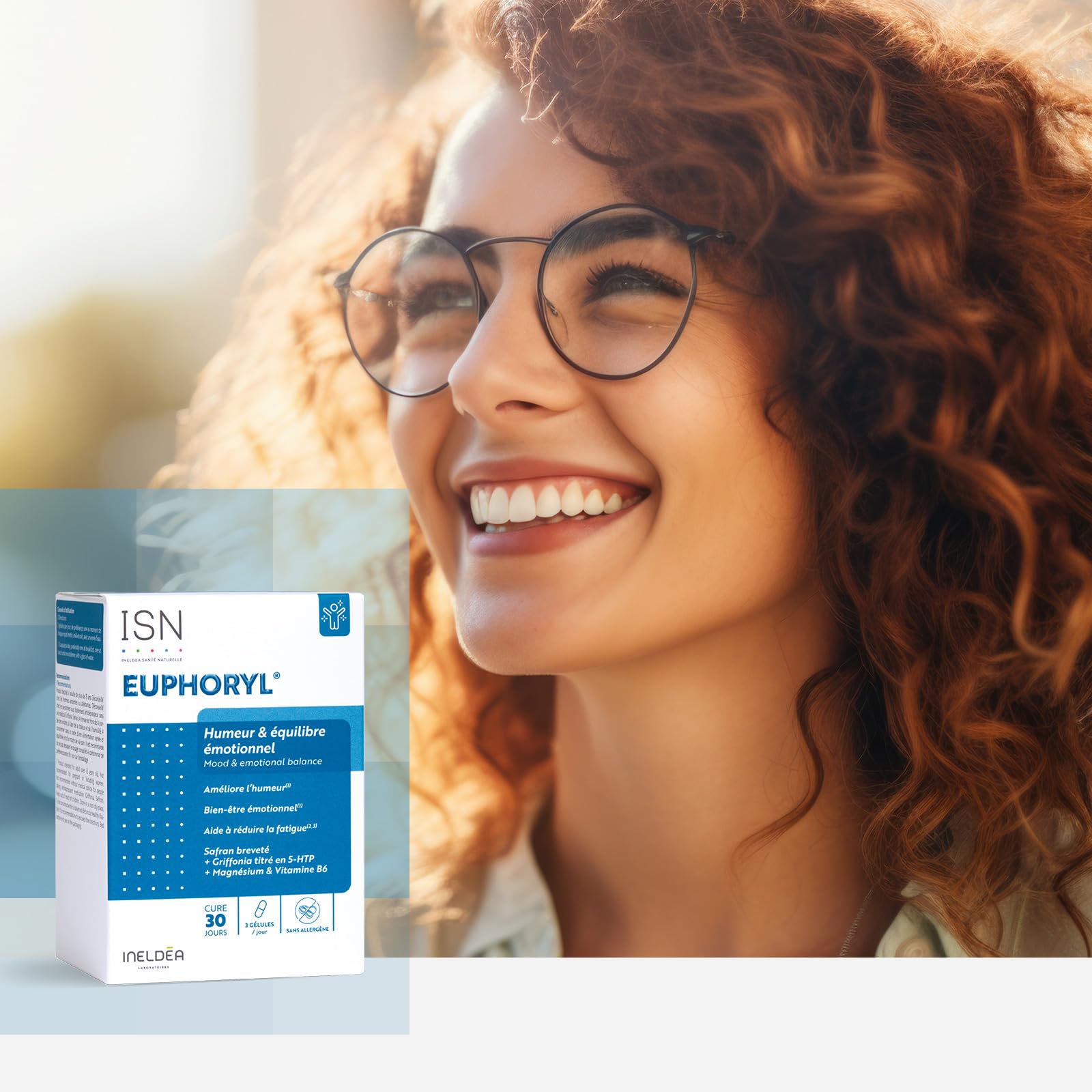 ISN - Euphoryl - Complément alimentaire - Safran et Magnésium Marin - Bon équilibre émotionnel - Vitalité - 90 gélules végétales - Cure 60 jours - Lot de 2