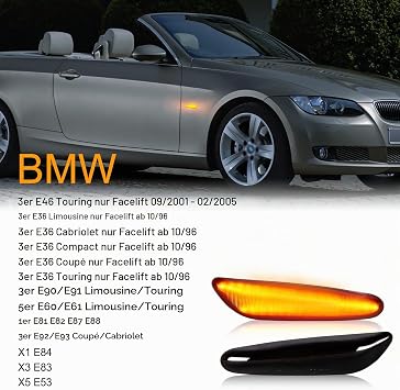 Indicator for BMW E90 E91 E60 E61 E81 E82 E87 E88 E92 E46 E36 E93 X1 E84 X3 E83 X5 E53 Side Indicator with Canbus Error Free 4014 SMD