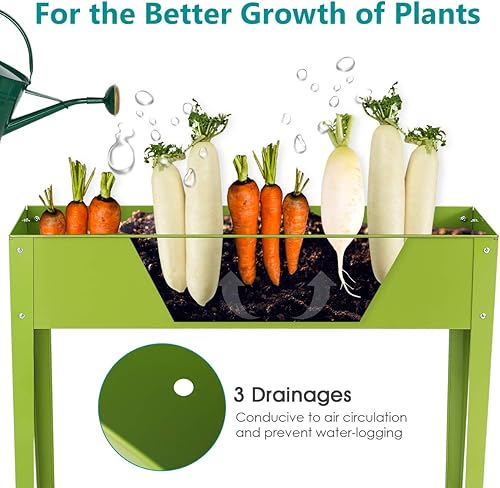 Vista 26 de Giantex macetero alto, elevado, para plantas, para jardín, para aire libre