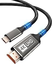 USB C to HDMI Cable 10ft, 4K High-Speed Type C to HDMI 2.0 Braided Cord, Thunderbolt 4/3 Compatible with iPhone 15/16 Pro Max, MacBook Pro/Air, iMac, iPad Pro, Galaxy, Surface, Dell, HP