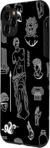 Miniatura 2 de Funda negra para iPhone 11 Pro Max con estatuas de Grecia antigua