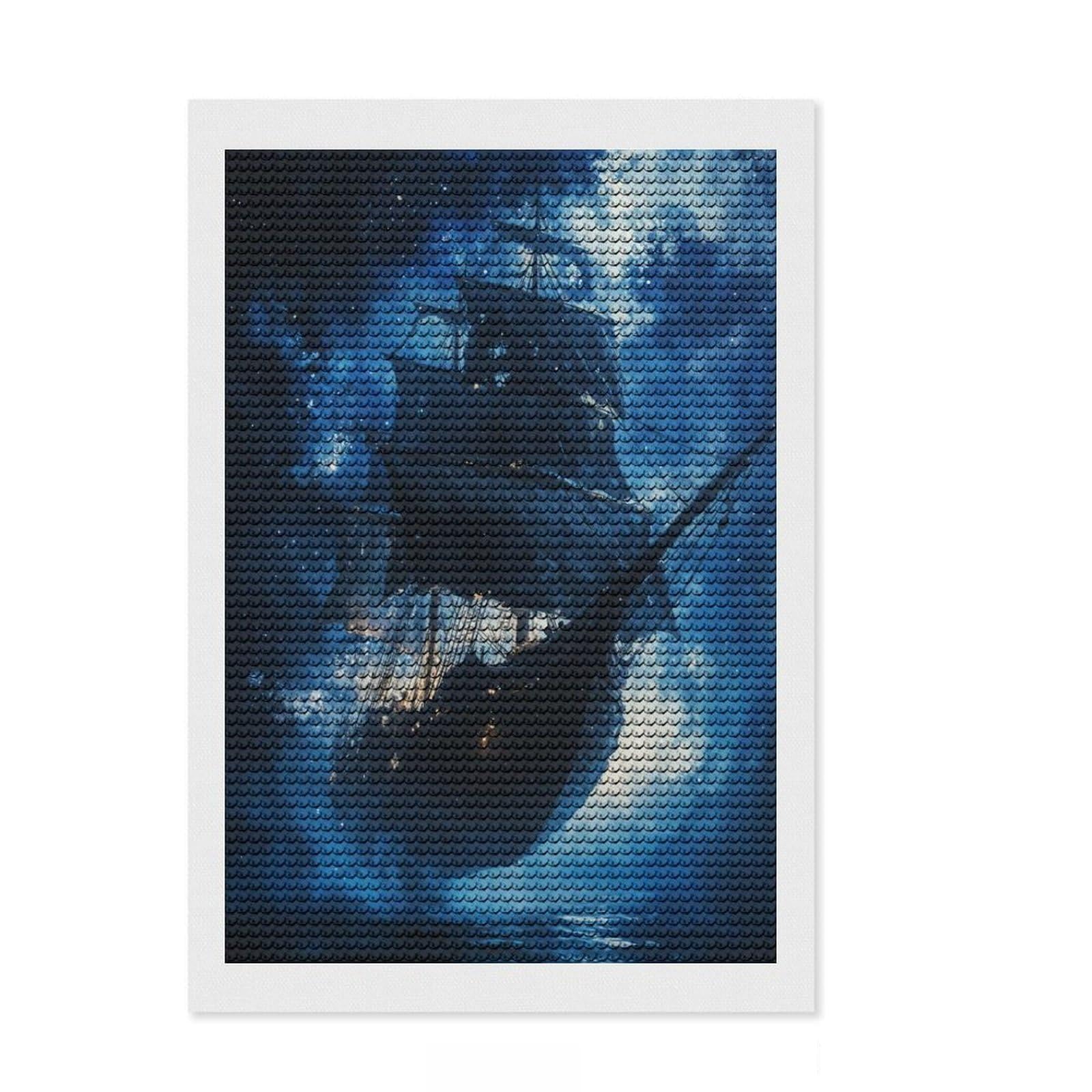 Junmoney The Midnight Pirate DIY Diamond Art Canvas Kit 8"x12", Winter Craft, Wall Art Gift, Creative Hobby, Artistic Hobby, Modern Decor
