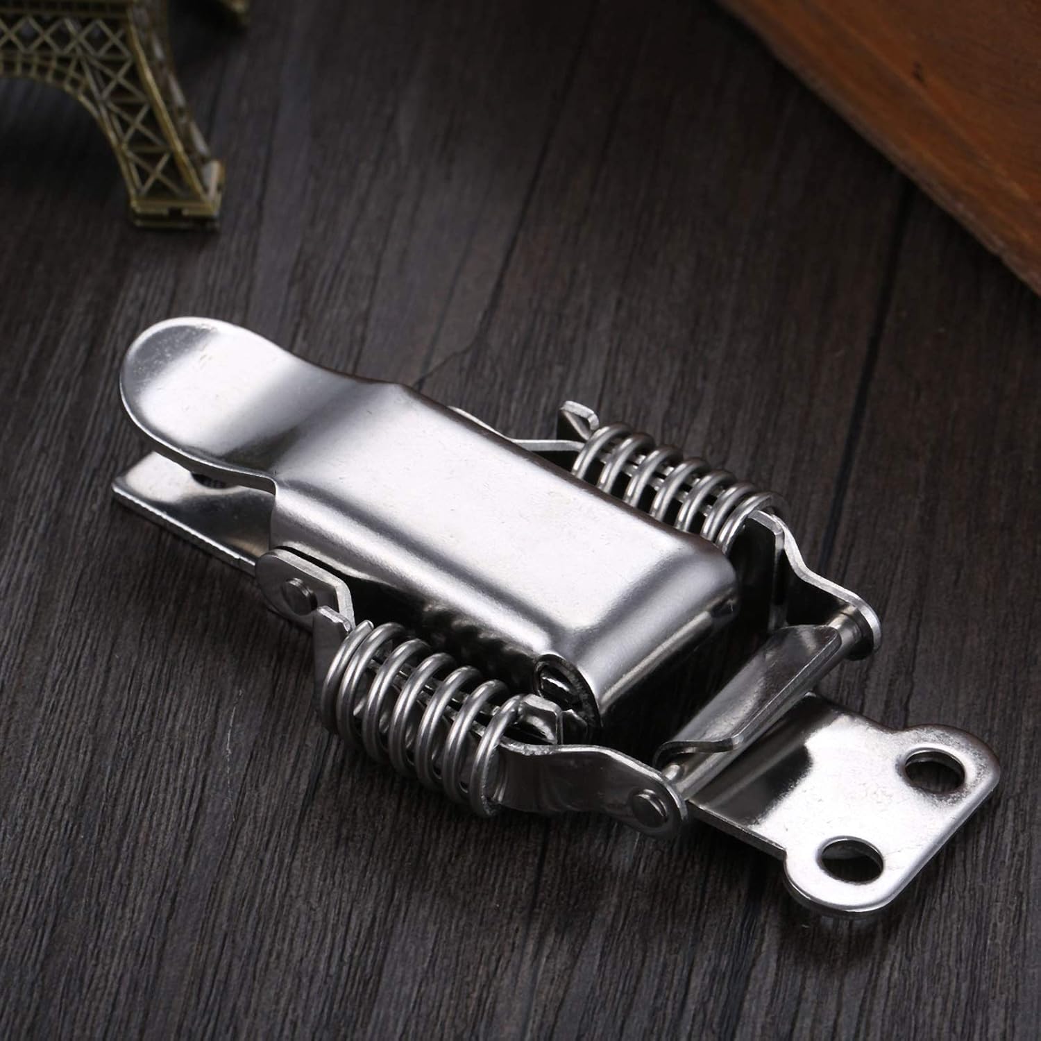 Chinese Antique Box Buckle,Antique Lock Buckle.Stainless Steel Spring Toggle Latch Catch Wooden Box Lock Toolbox Buckle Electrical Box Hasp Box Hardware 9046mm
