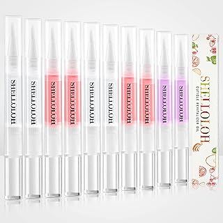 Shelloloh Cuticle Oil for Nails 10Pc Nail Oil Cuticle Set for Nourishing Dry Damaged Cuticles 5 Kinds of Flavor Cuticle Re...