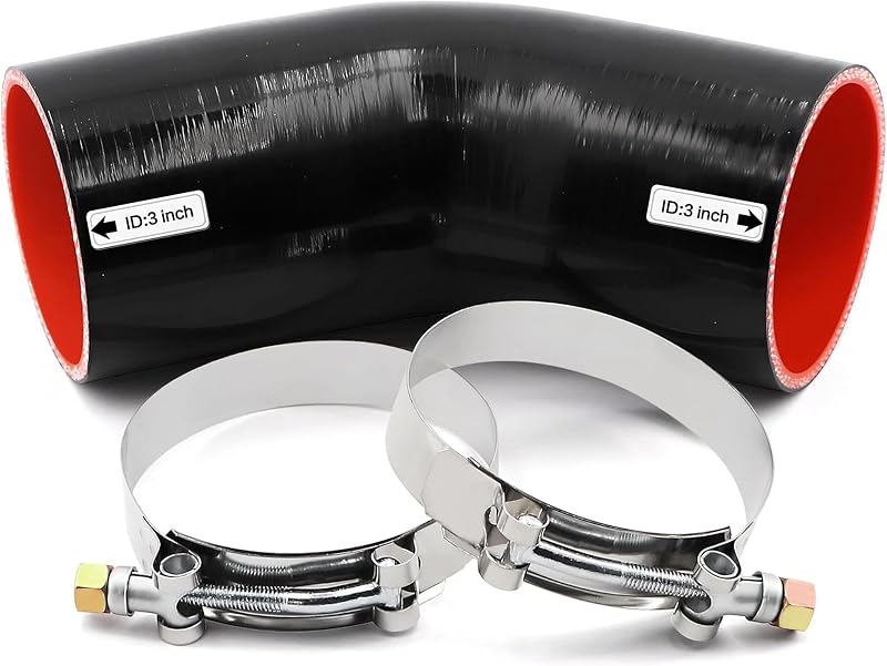 Mangueira Cotovelo de Silicone TuoLauthon 45° para Intercooler e Turbo, 76 mm, 4 Camadas – 1 unidade