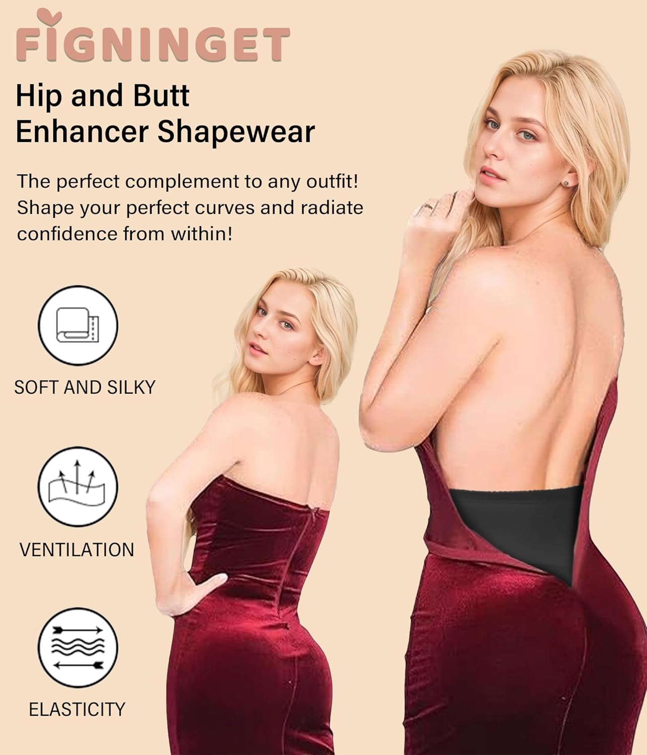 Padded Shapewear Hip Pads Shapewear Tummy Control Butt Padded Underwear For Women - Image 5