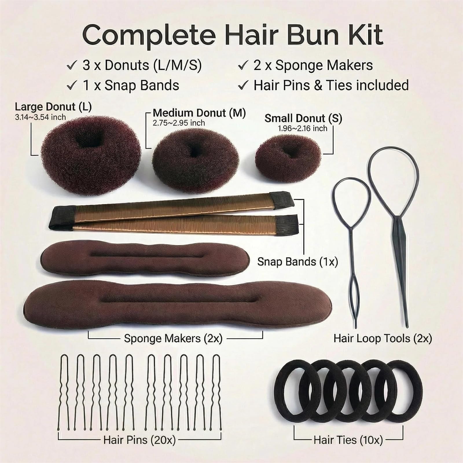Amazon.com: iFlyMars Hair Accessories Set - Foam Sponge Bun