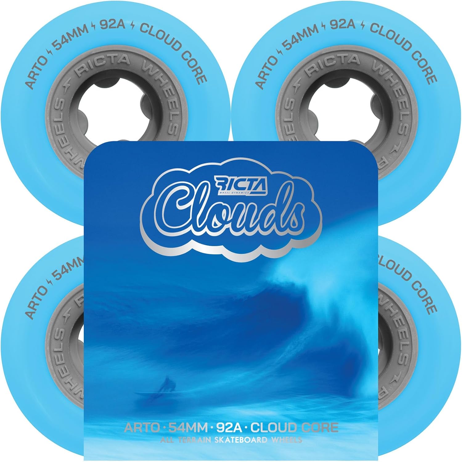 Ricta 54mm Arto Saari Clouds Light Blue Asphalt 92a Skateboard Wheels