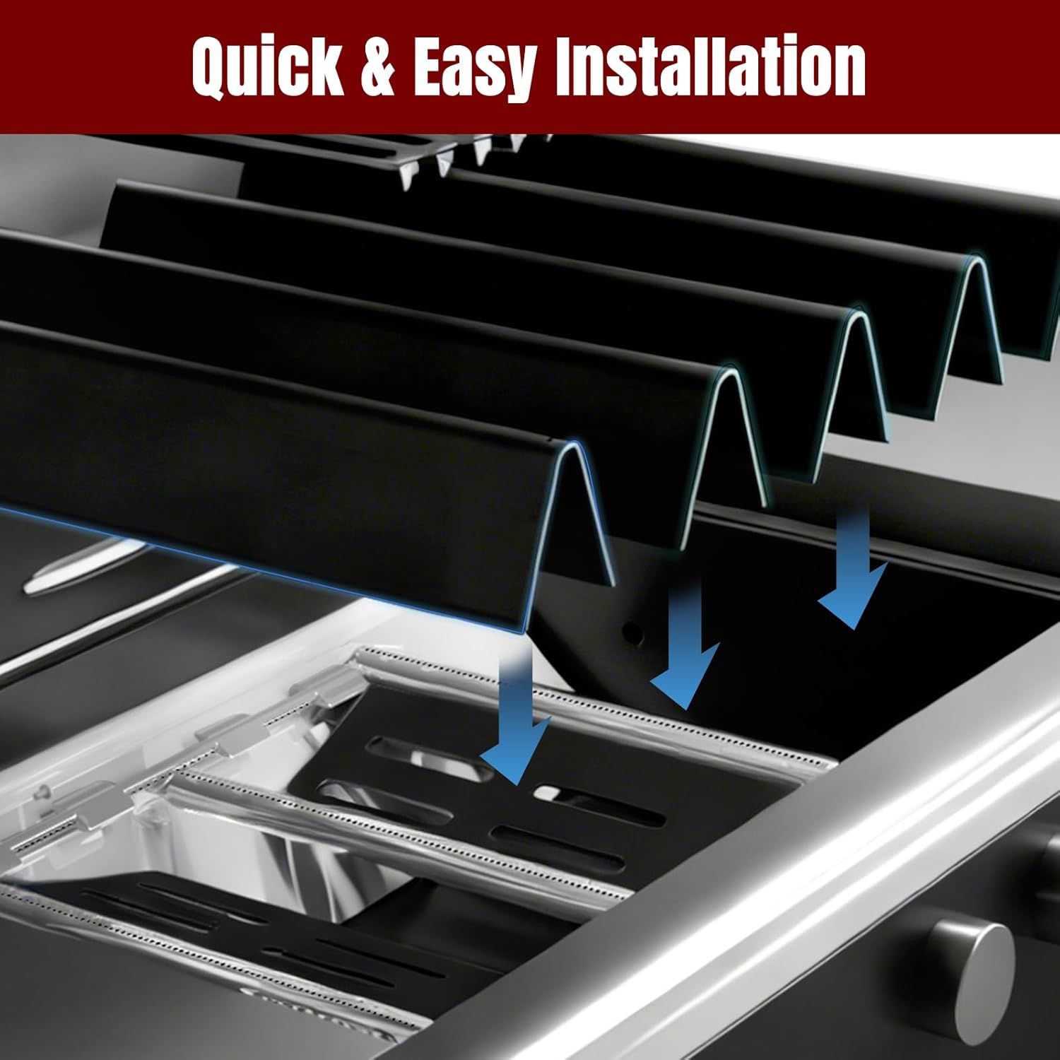 SHINESTAR Grill Parts for Weber Spirit I & II 300 Series, E/S 310 320 330 and GS4 II 300 Series with Front Control, Replacement for 15.3" Weber Spirit Flavorizer Bars 7636 & 18" Burner Tubes Set 69787