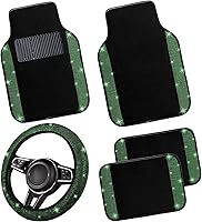 Vista 14 de NBTEPEM Juego completo de tapetes dorados brillantes para automóvil, ajuste universal para la mayoría de automóviles, SUV, camiones, 4 piezas