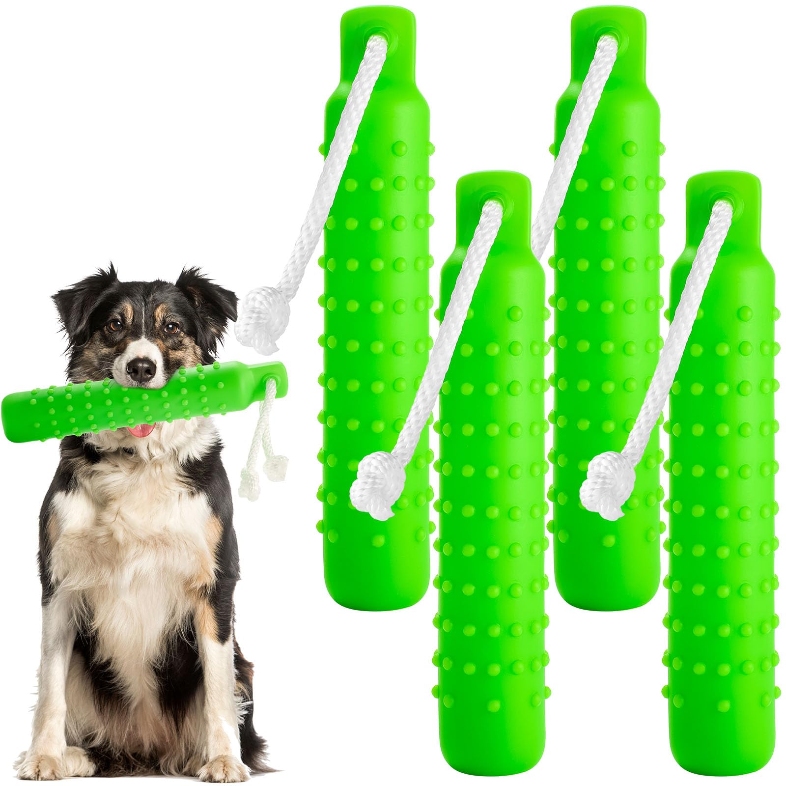 Blueweenly Green Dog Bumper Toy Training Dummy, 4 Pcs