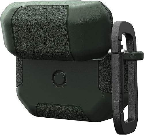 Miniatura 4 de URBAN ARMOR GEAR Funda para Apple AirPods de tercera generación (a prueba de golpes, mosquetón incluido, compatible con carga MagSafe), Scout Olive