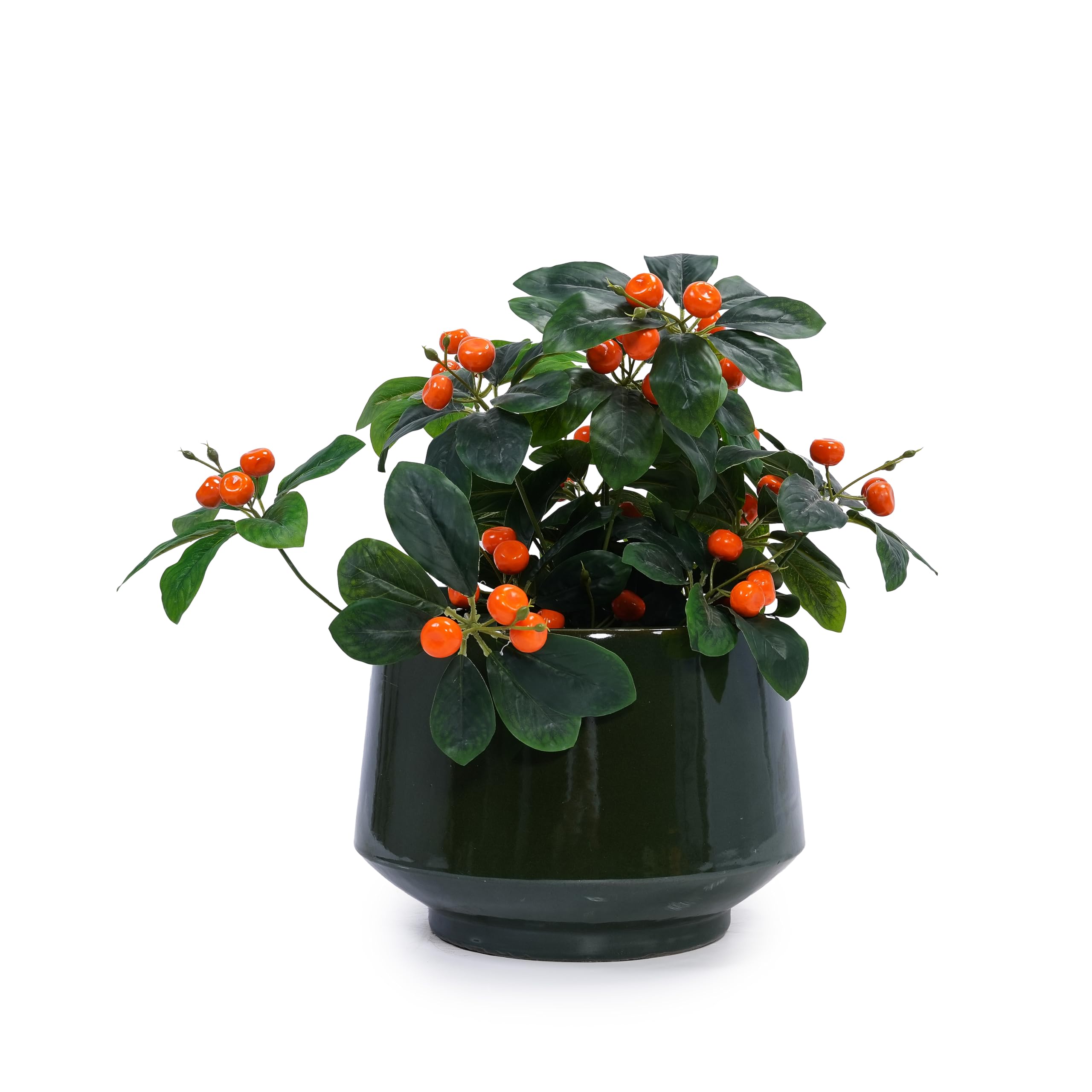 Keramik-Blumentopf, Ø 18,1 cm / 26,2 cm / 34,4 cm, dunkelgrün | 3er-Set, Ablaufloch, Einfarbige glatte Glasuroberfläche