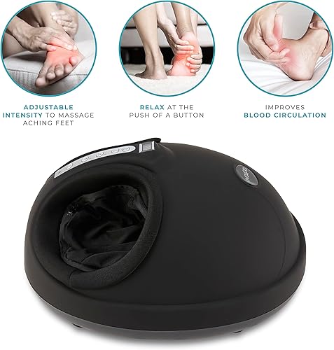 Miniatura 4 de Vivaspa - Masajeador de pies de presión de aire con calor y control remoto, máquina de masaje de pies ajustable con 3 niveles de intensidad,