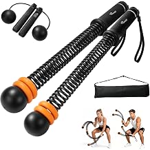 RYACO Ropeless Battle Ropes for Home Gym Heavy Duty Portable Cordless Battle Ropes for HIIT,Strength& Low-Impact Aerobic Training for Men & Women,Equipped with Detachable Weight Rings, Counting Jump Ropes , Black