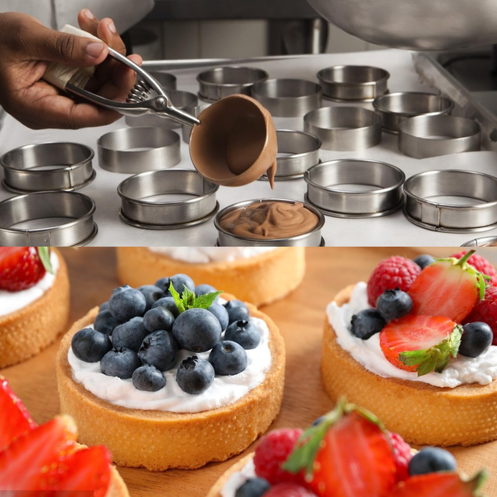 ASelected Crumpet Rings 6 Pcs Non Stick Double Rolled Tart Rings Stainless Steel English Muffin Rings for Cookie Pancake Egg Muffin Baking Kitchen 10Cm - Image 3