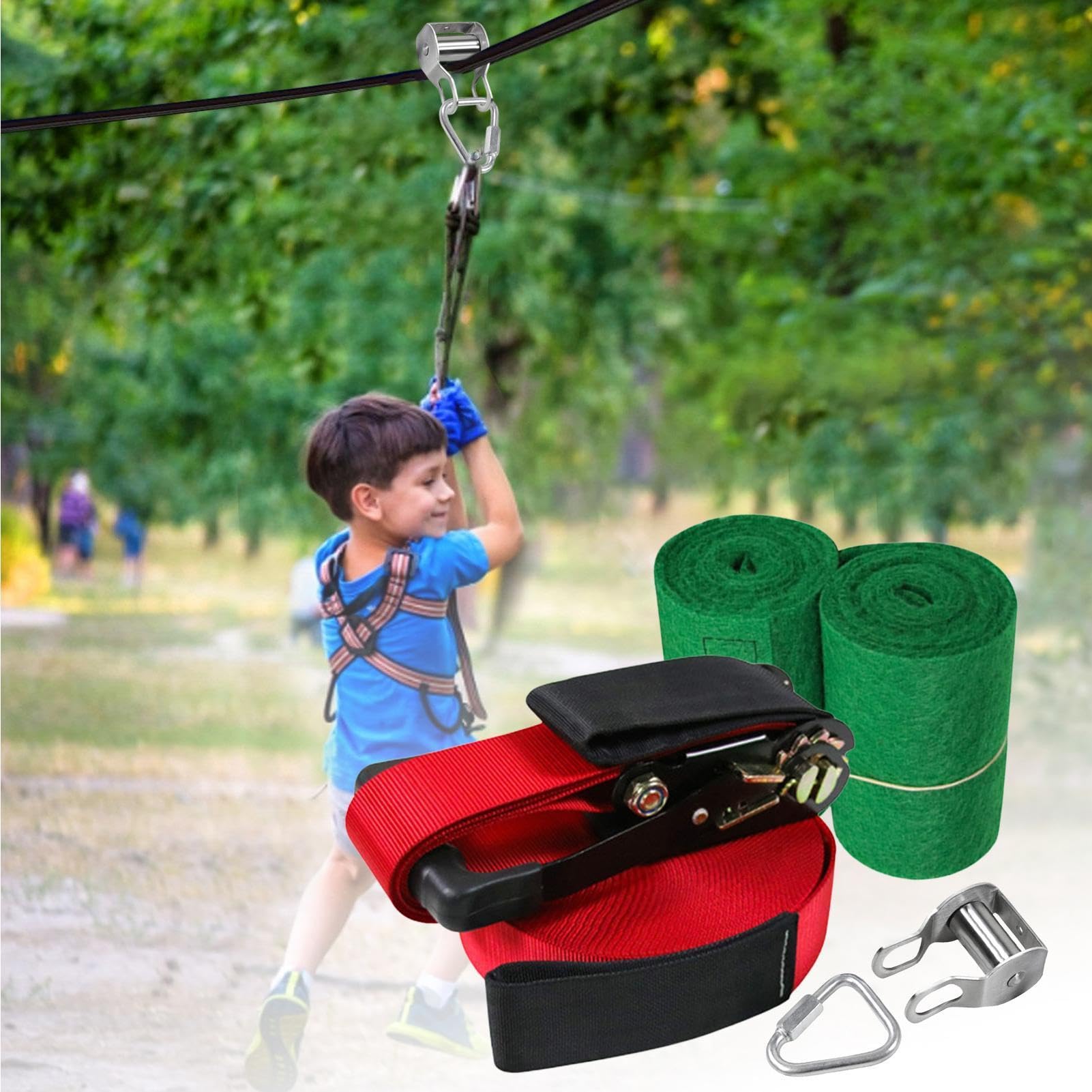 Slack Line-Schaukel-Set mit Rolle, lustigen Outdoor-Spielzeugen | Kinder-Outdoor-Schaukel-Gerät Für Den Hinterhof Für Mädchen Garten Hof Kinderspielplatz Schule Turnhalle Campingplatz Park