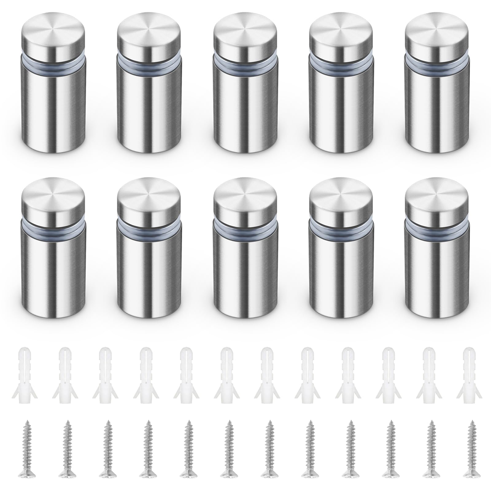 10pcs Glass Sign Fixings Standoff Bolt Stainless Steel (12x20mm)