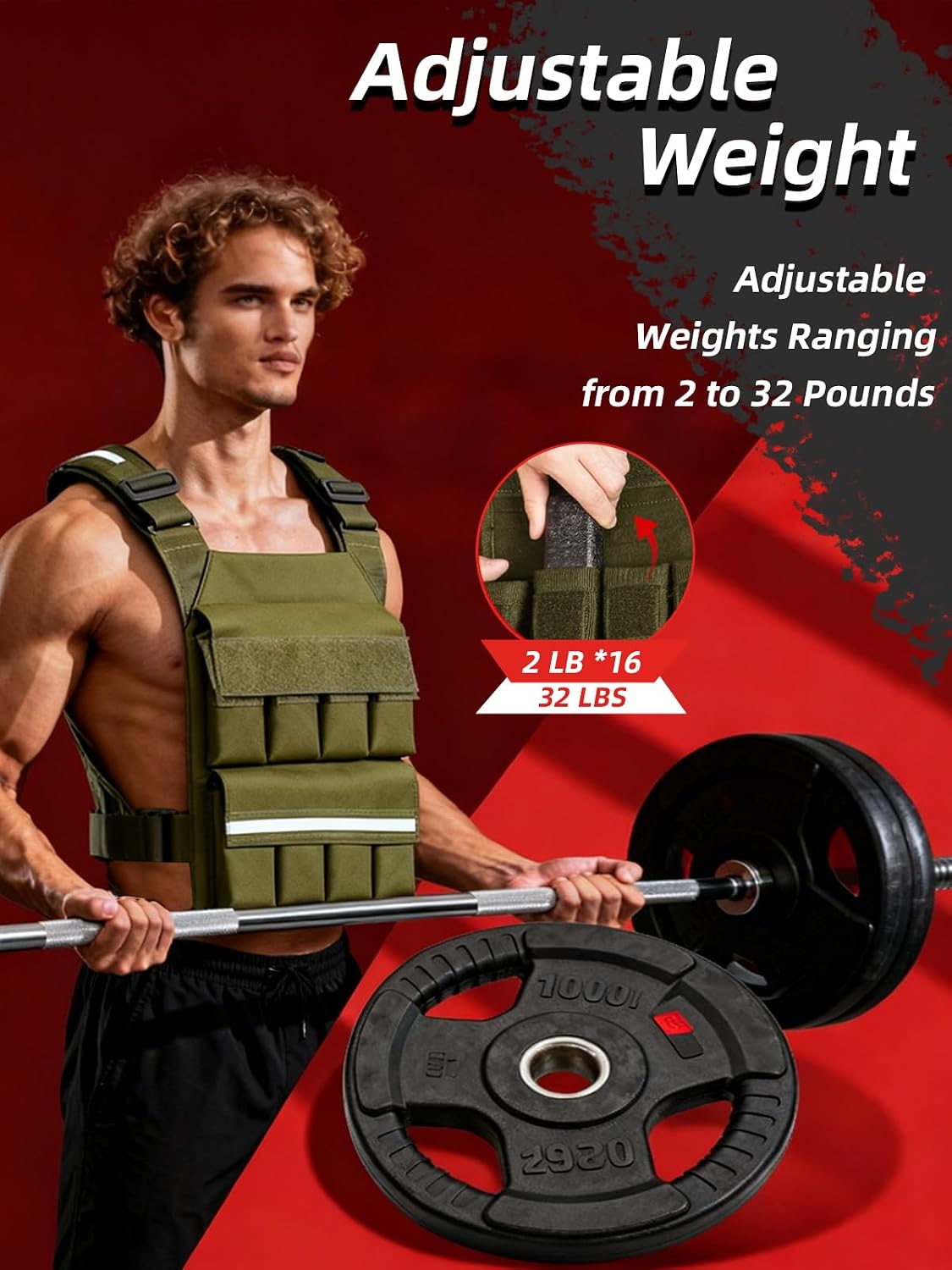 SMONT Weight Vest for Women Men - Adjustable Rucking Vest Strength Training, Running, Walking - Secure Fit for Gym Outdoor Workouts Strengthen Endurance Training（Excluding Lead Blocks）