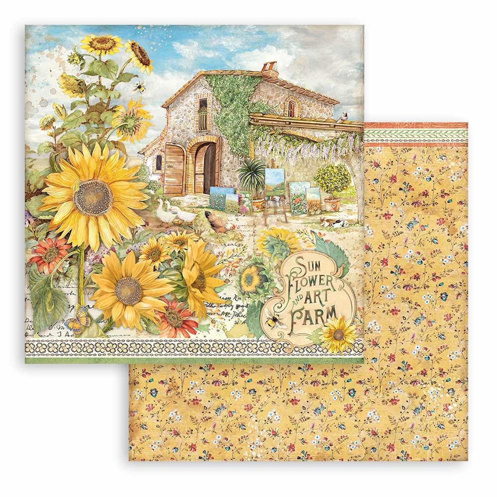 Stamperia Scrapbooking Pad 10 Sheets 30.5 x 30.5 (12x12 Sunflower Art, Multicolour - Image 2