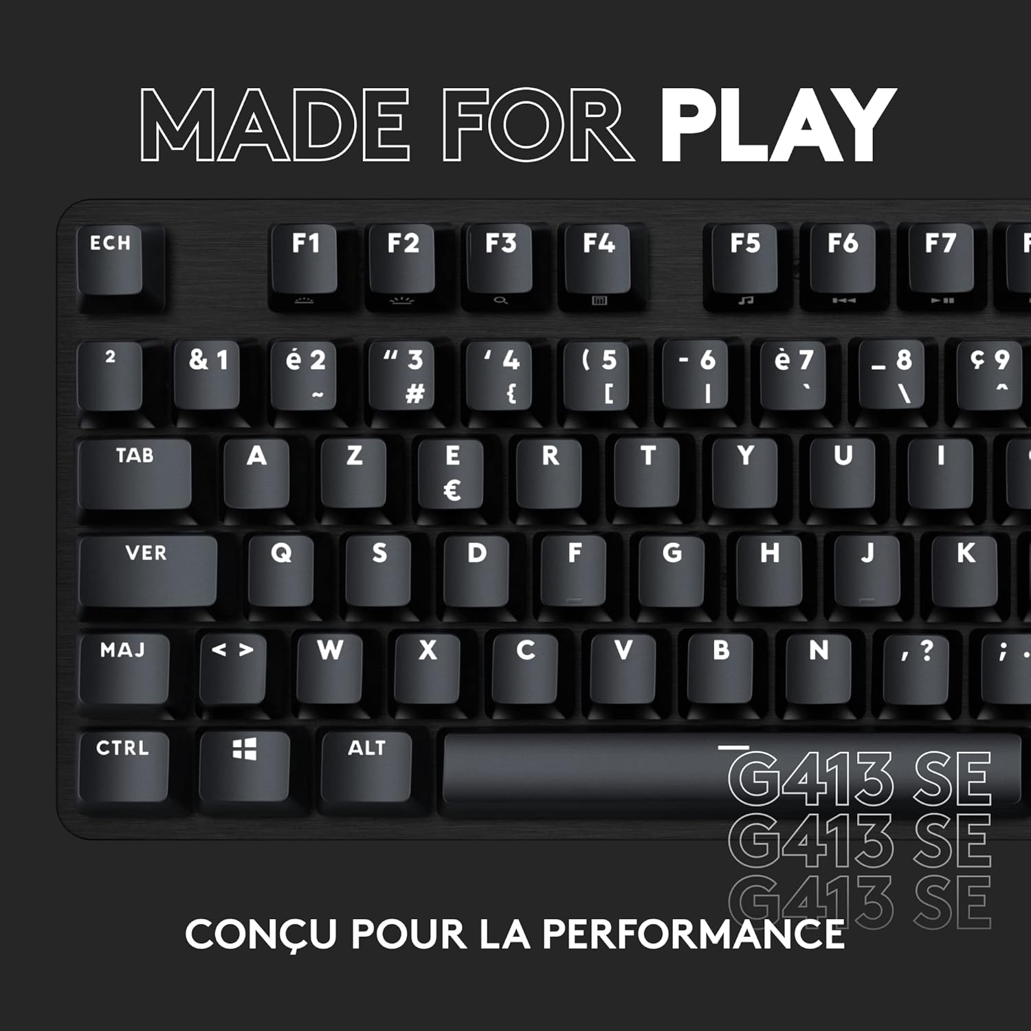 Logitech G 413 SE Teclado mecánico de Juego Completo – Teclado retroiluminado con interruptores mecánicos táctiles, antighosting, para Windows y MacOS, diseño AZERTY Belga, Color Negro 9