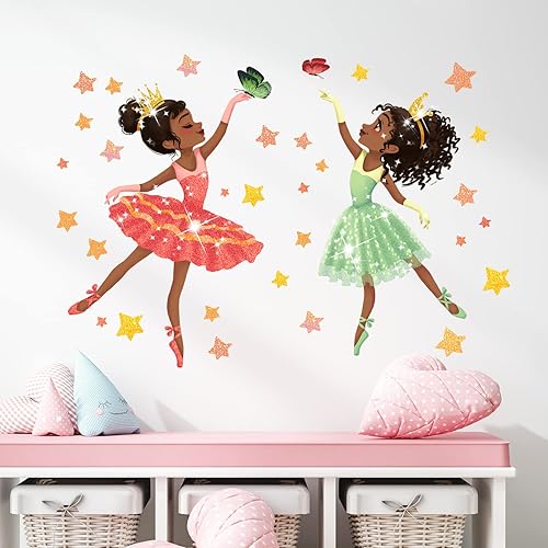 RoyoLam Calcomanías de pared con mariposas y estrellas calcomanías de pared para guardería preescolar para niños bebés niñas extraíbles para