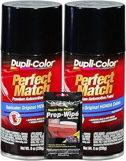 Dupli-Color Nighthawk Black Pearl Exact-Match Automotive Paint - 8 oz, Bundles Prep Wipe (3 Items)