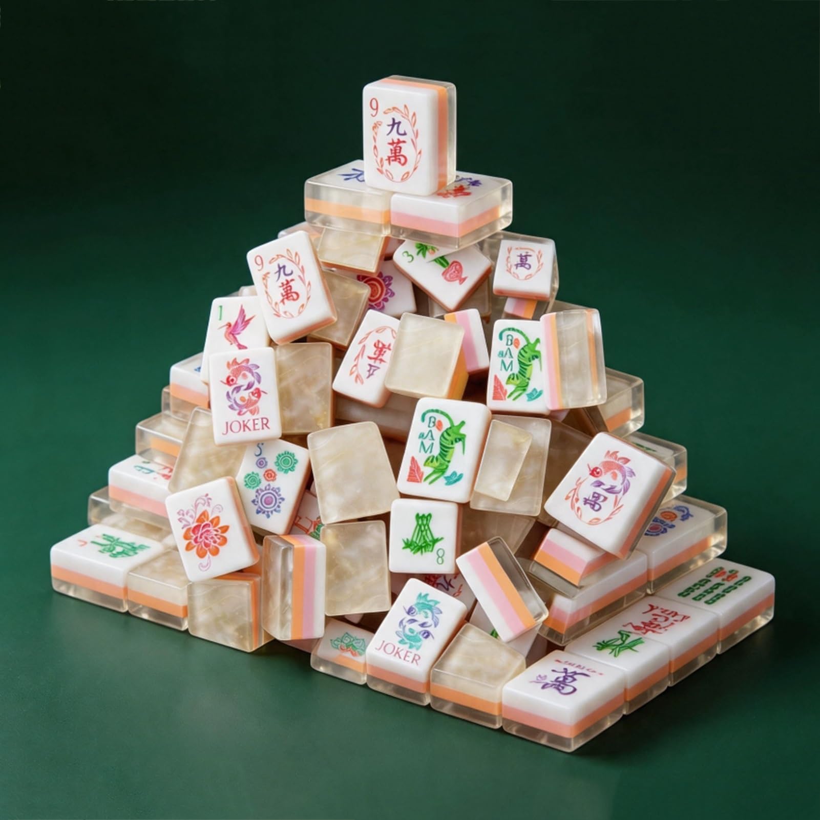160-teiliges Mahjong-Set (amerikanischer Stil), (3,2 cm, nur Spielsteine), für Erwachsene, Frauen, Familien, Partys, Reisen, Spiel, Geschenk