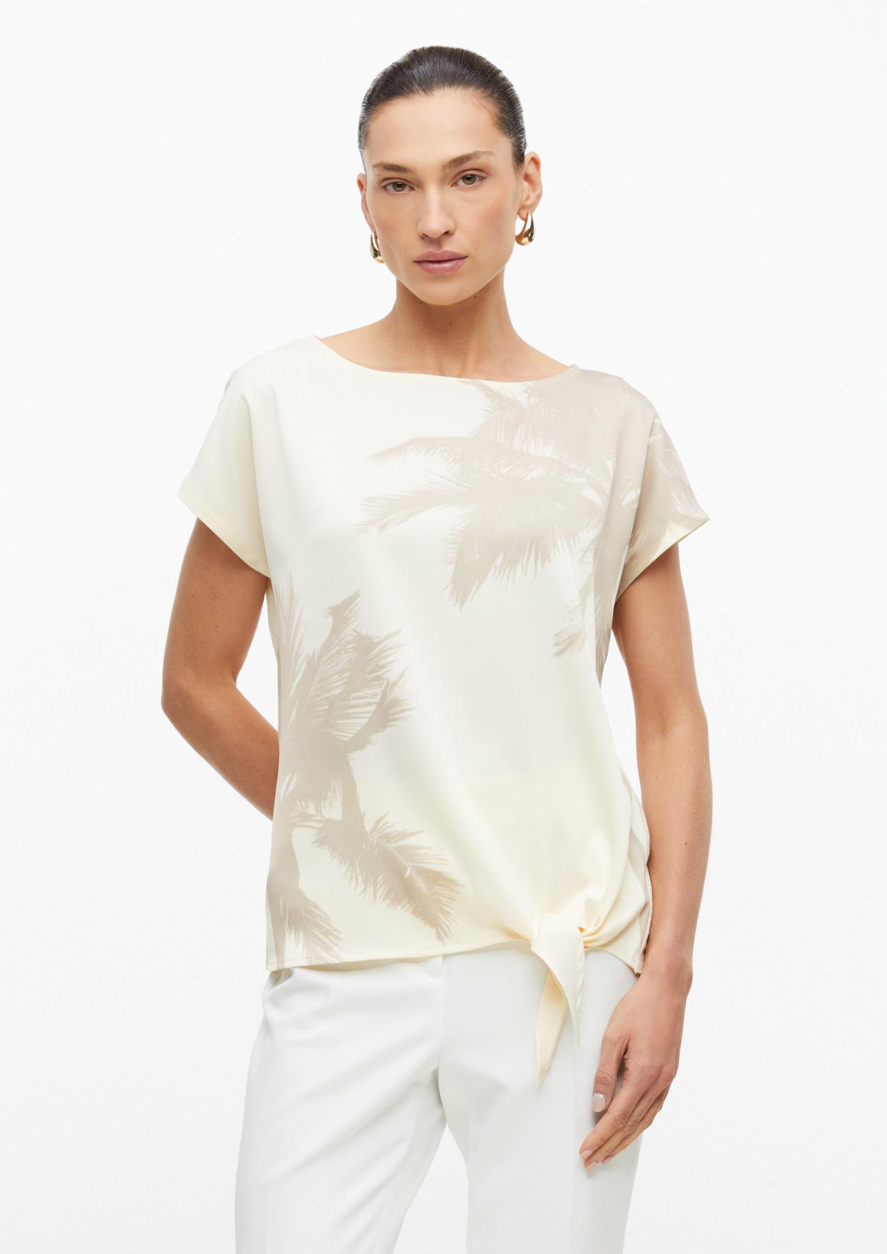 s.Oliver Black Label Damen 2178662 T-Shirt mit Knotendetail (1er Pack)