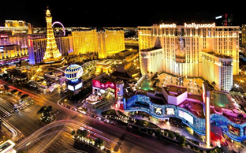 Nprzm H477 Beautiful Night View Of Las Vegas Usa Diy 5D Diamond Painting By Number Unique Kits Home Wall Decor Crystal Rhinestone Wall Decor Cross Stitch 40X40cm