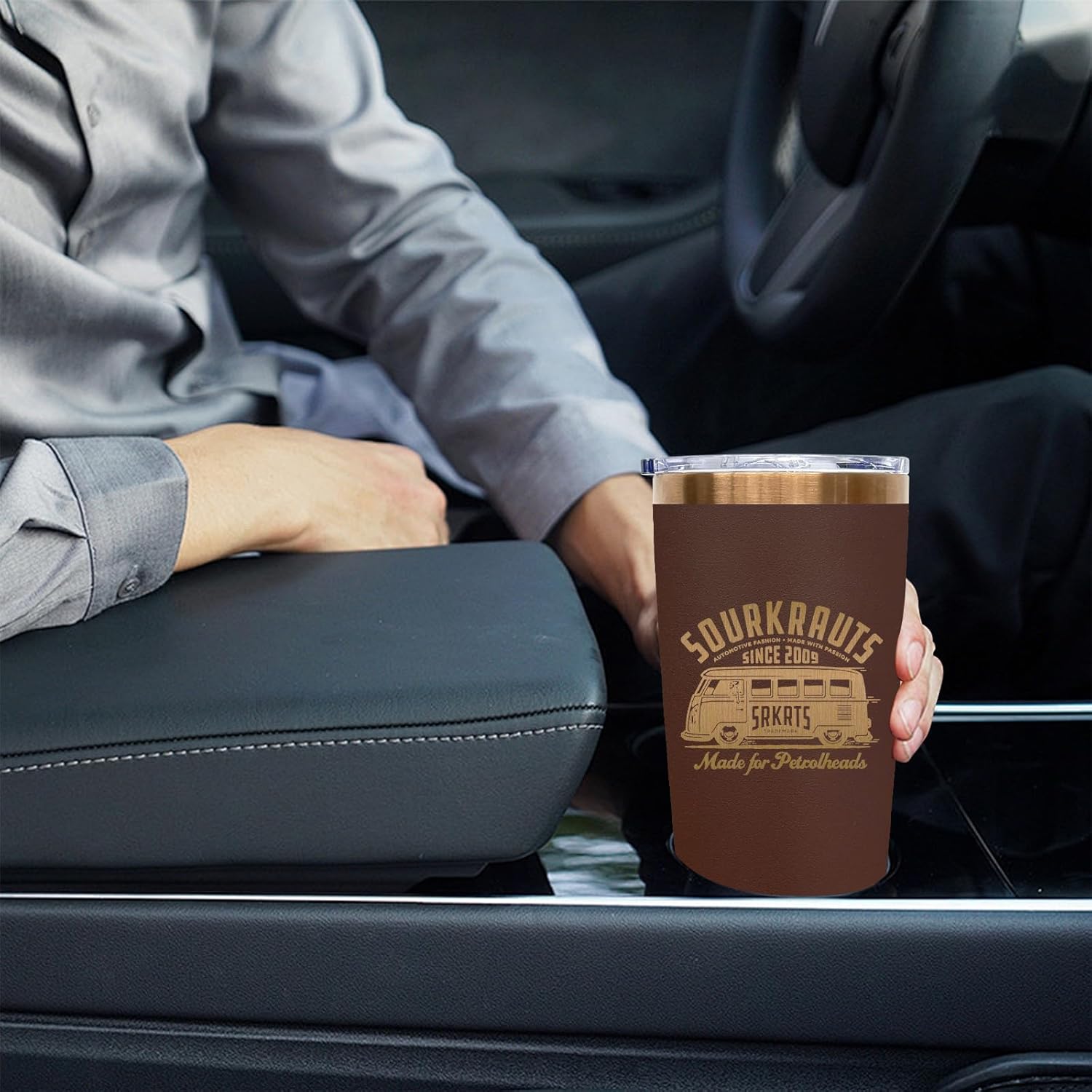 20 oz Tumbler Stainless Steel Tumbler with Lid and Straw, Double Wall Vacuum Insulated Travel Coffee Mug for Laser Engrave, Powder Coated Cup for Hot and Cold Drinks (Brown,1 pack) - Image 6