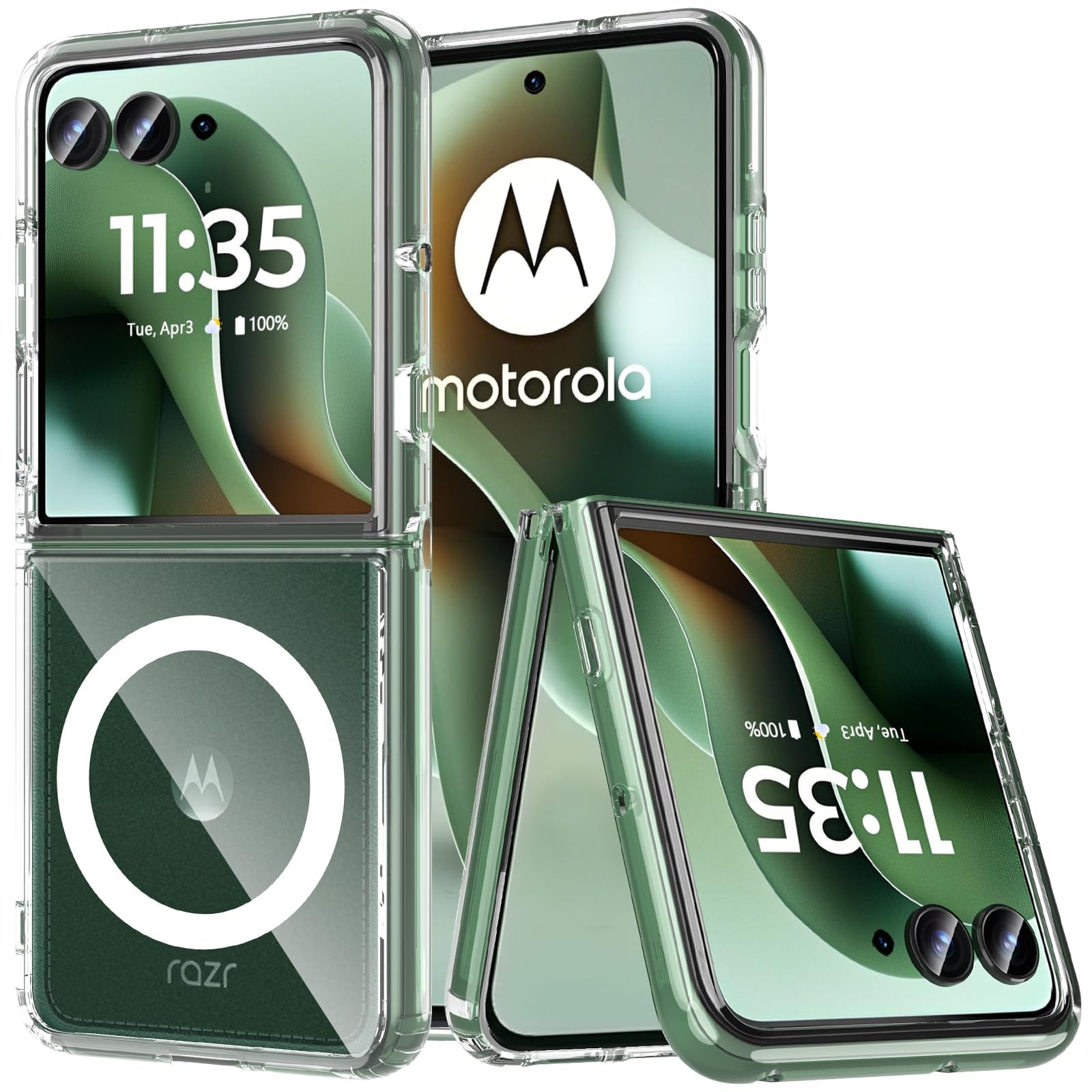 Magnetic for MOTOROLA Razr 60 Ultra 5G Case, Compatible with Mag-Safe, Slim Thin Transparent Shockproof Anti-Yellowing Protective Phone Cover for MOTOROLA Razr 60 Ultra, Clear