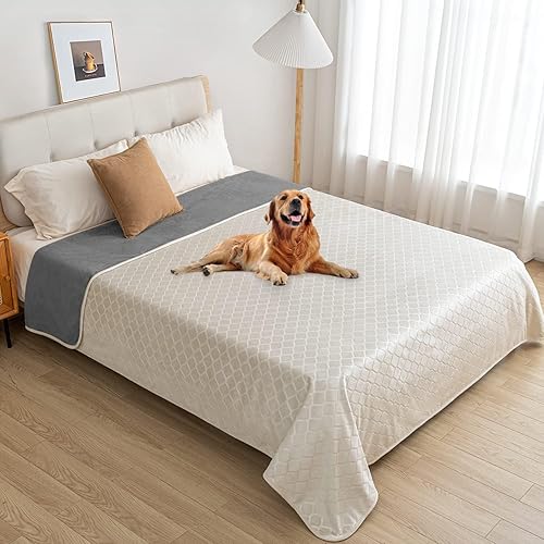 Miniatura 6 de fuguitex Manta impermeable para perro, funda de cama para perro, terciopelo cristalino, manta marroquí de felpa acogedora manta para mascotas para