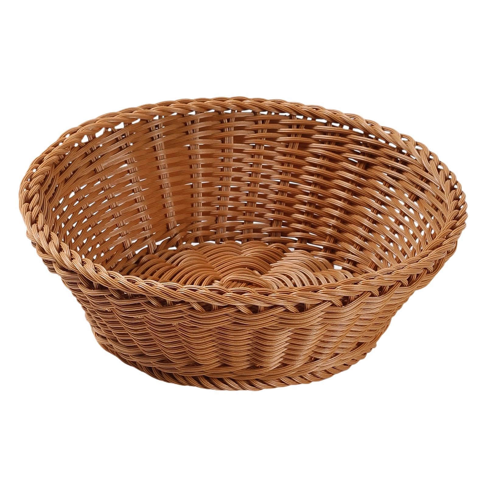CravoFlow Handwoven Storage Basket, Imitation Rattan Fruit And Vegetable Basket, Handmade Decoration for Wedding Parties, Multi- XL
