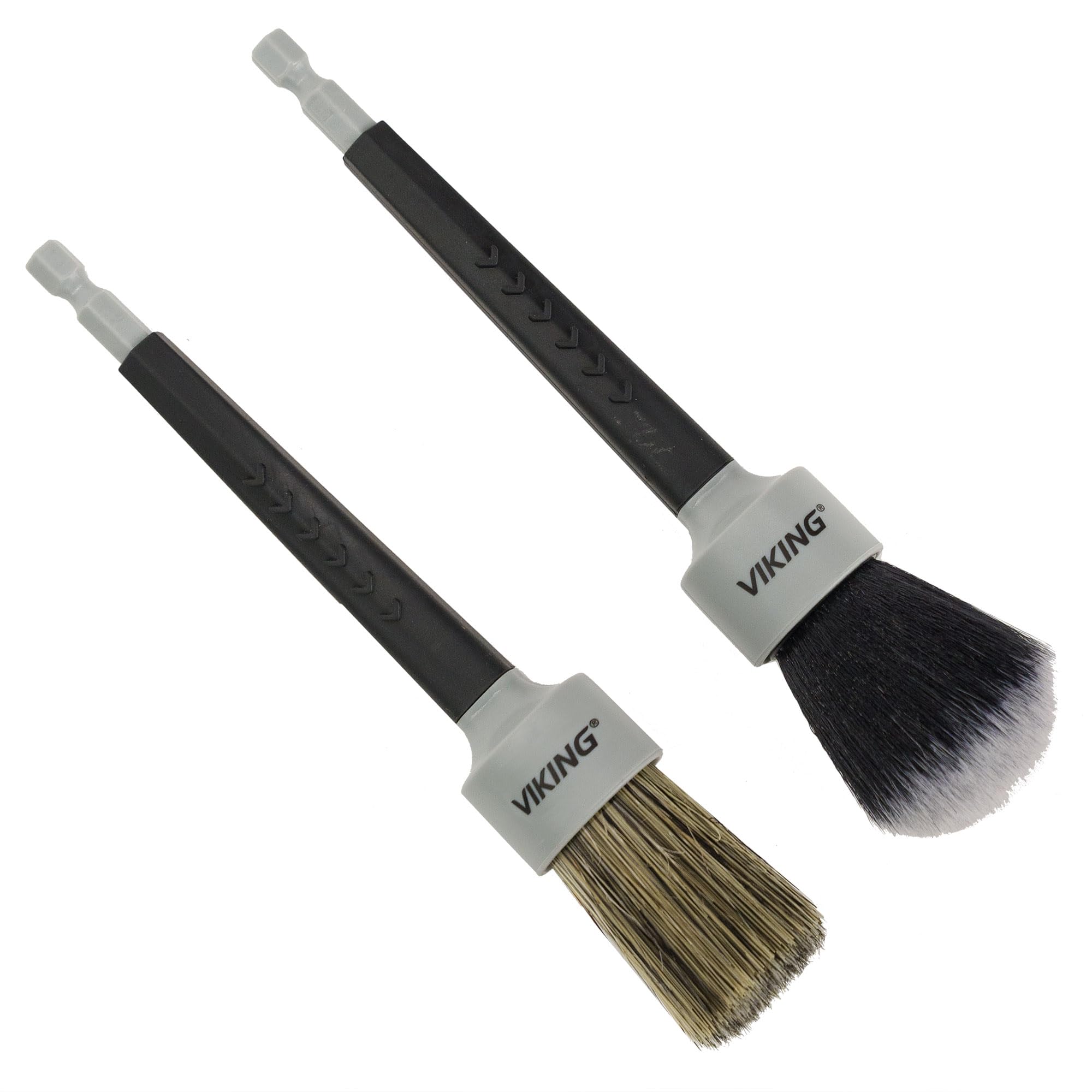 VIKING Bohrer-Detail-Pinsel-Set, professionelles 2er-Pack mit superweichen Borsten für den Innenbereich, und Premium-Borstenmischung für Außendetails und Auto-Detaillierungs-Kit