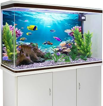 AWERT 30x18 inches Underwater World Fish Tank Background Undersea Theme Aquarium Background Polyester Colorful Coral Tropical Fish Tank Background